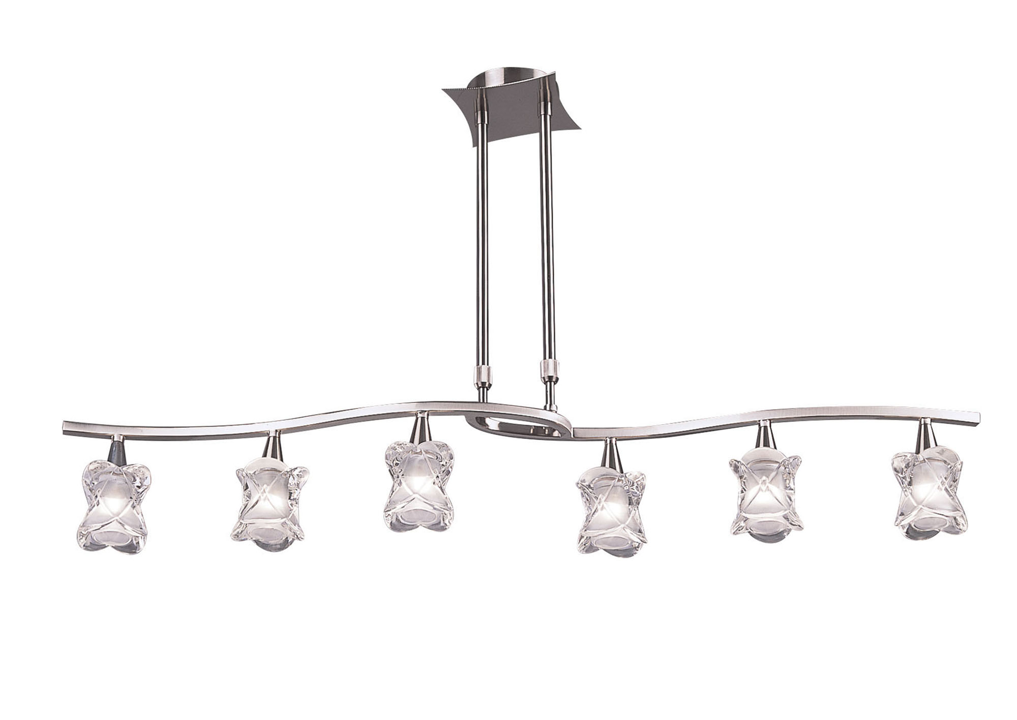 Rosa Satin Nickel Ceiling Lights Mantra Linear Fittings